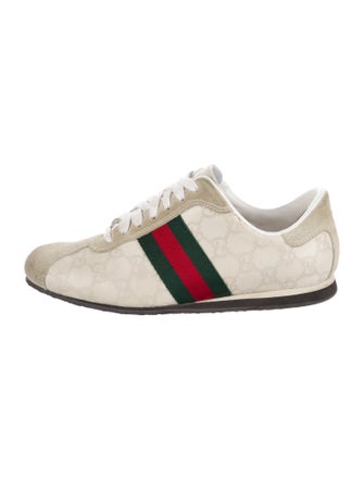 Gucci Web Accent Leather Sneakers