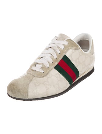 Gucci Web Accent Leather Sneakers