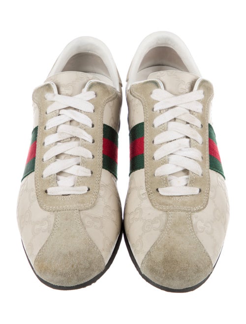 Gucci Web Accent Leather Sneakers
