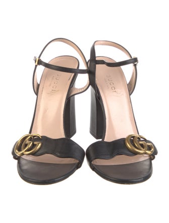 Gucci Running GG Logo Leather Sandals
