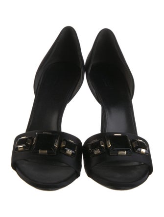 Gucci Satin Studded Accents Sandals