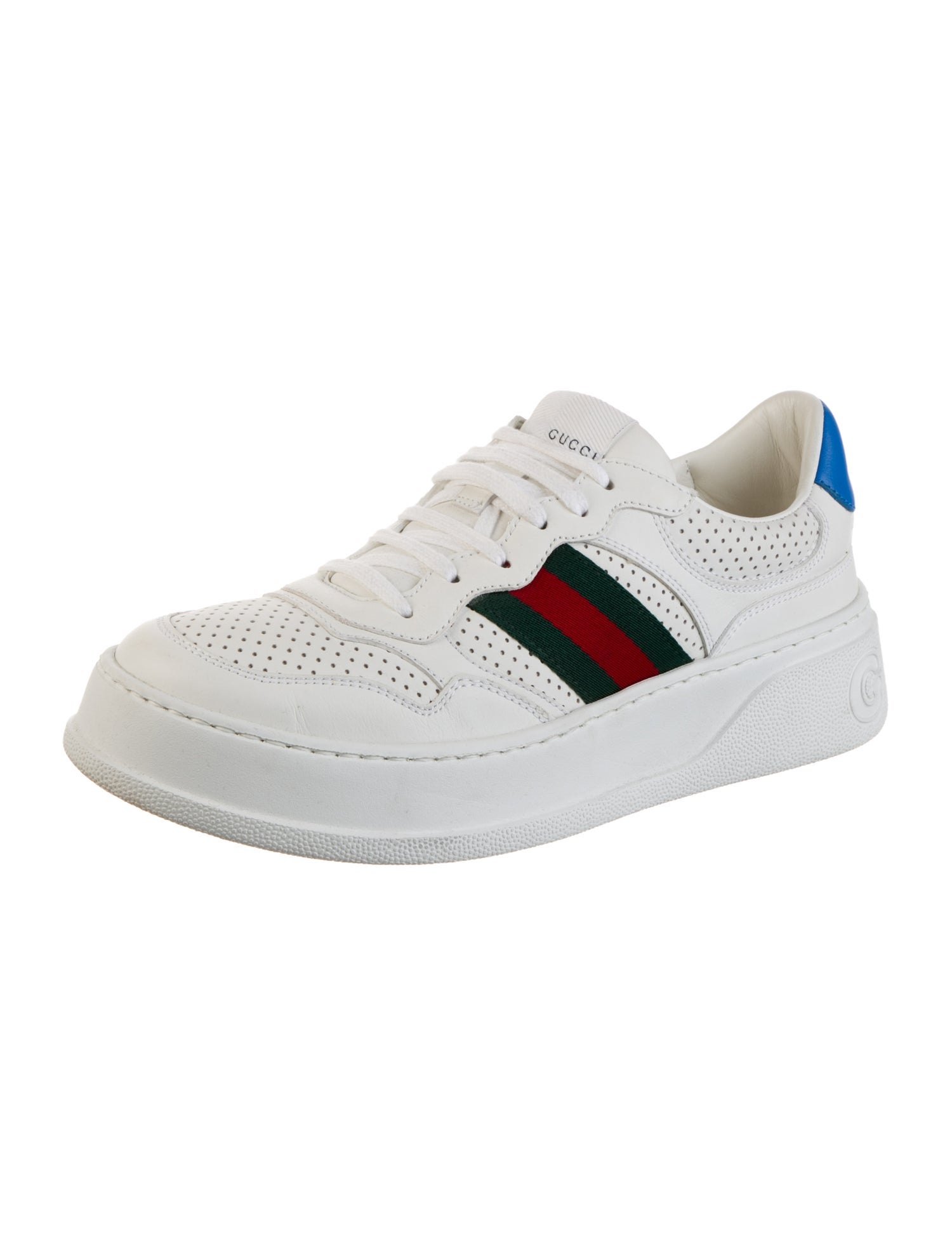 Gucci Web Accent Leather Sneakers