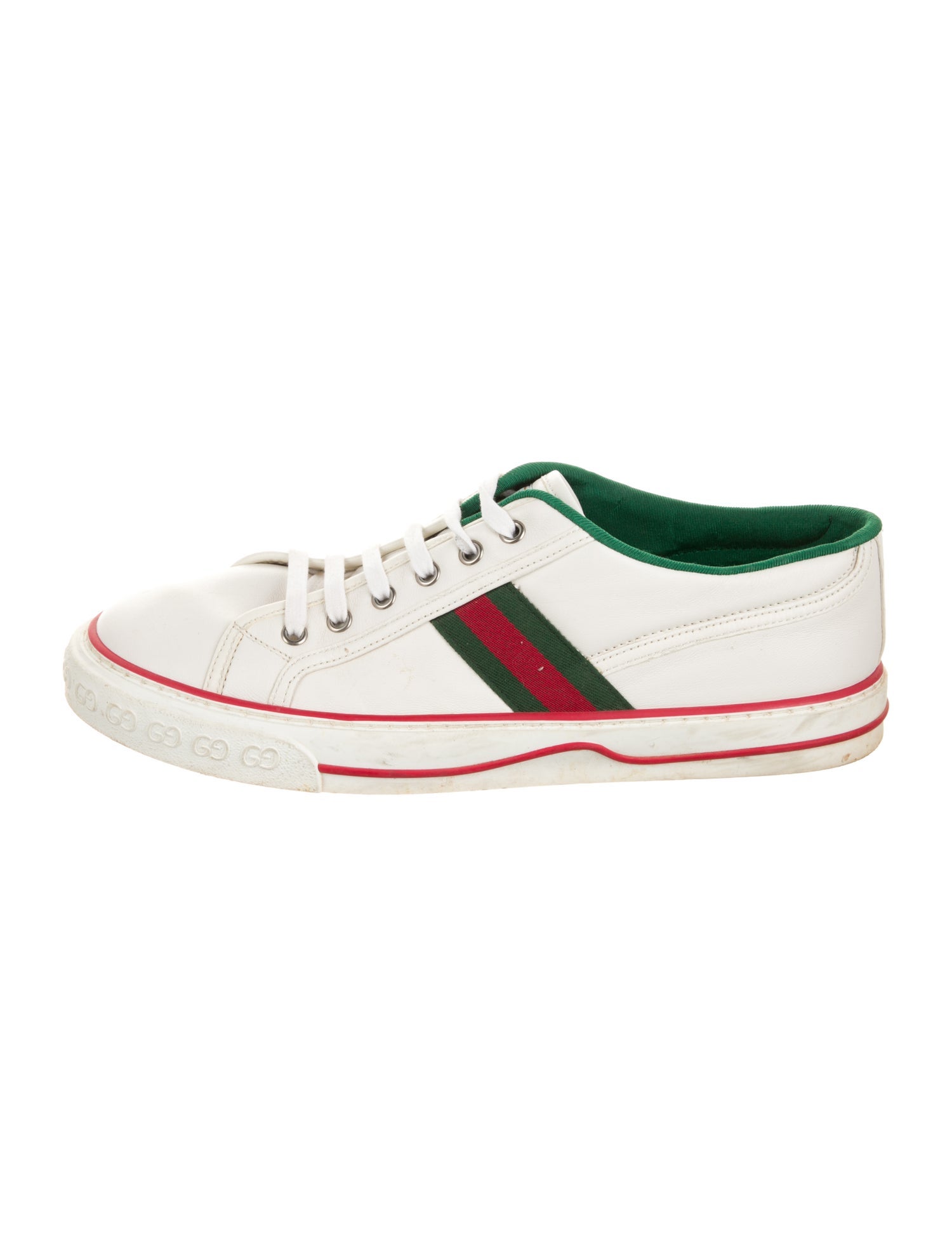 Gucci Web Accent Leather Sneakers