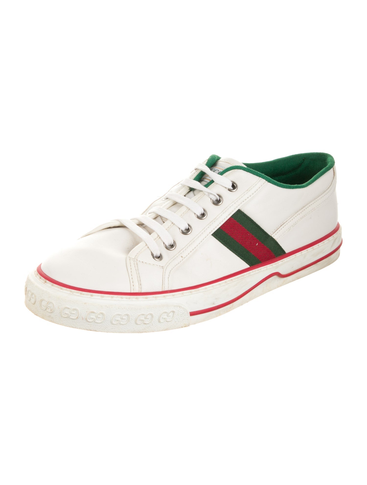 Gucci Web Accent Leather Sneakers