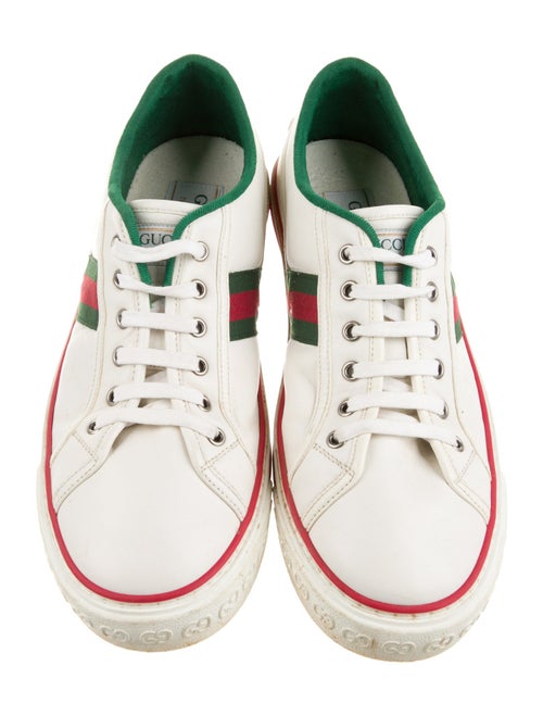 Gucci Web Accent Leather Sneakers