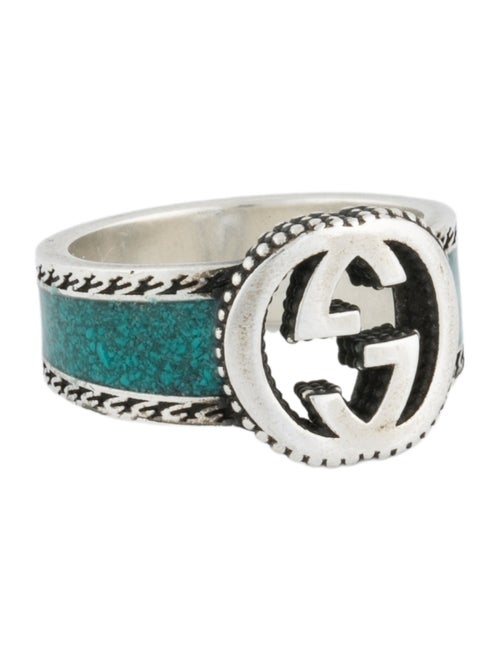 Gucci Enamel Interlocking G Band Ring