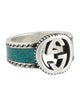 Gucci Enamel Interlocking G Band Ring