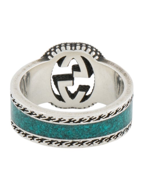 Gucci Enamel Interlocking G Band Ring