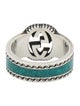 Gucci Enamel Interlocking G Band Ring
