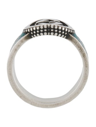 Gucci Enamel Interlocking G Band Ring