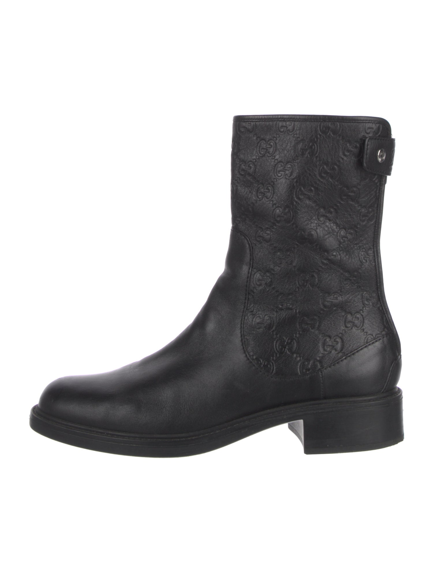 Gucci GG Embossed Embossed Leather Moto Boots