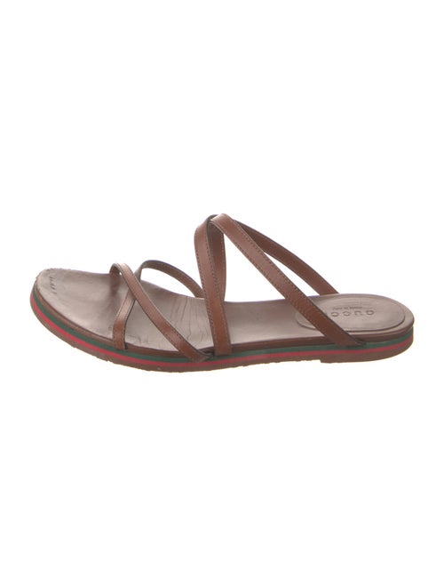 Gucci Web Accent Leather Slides
