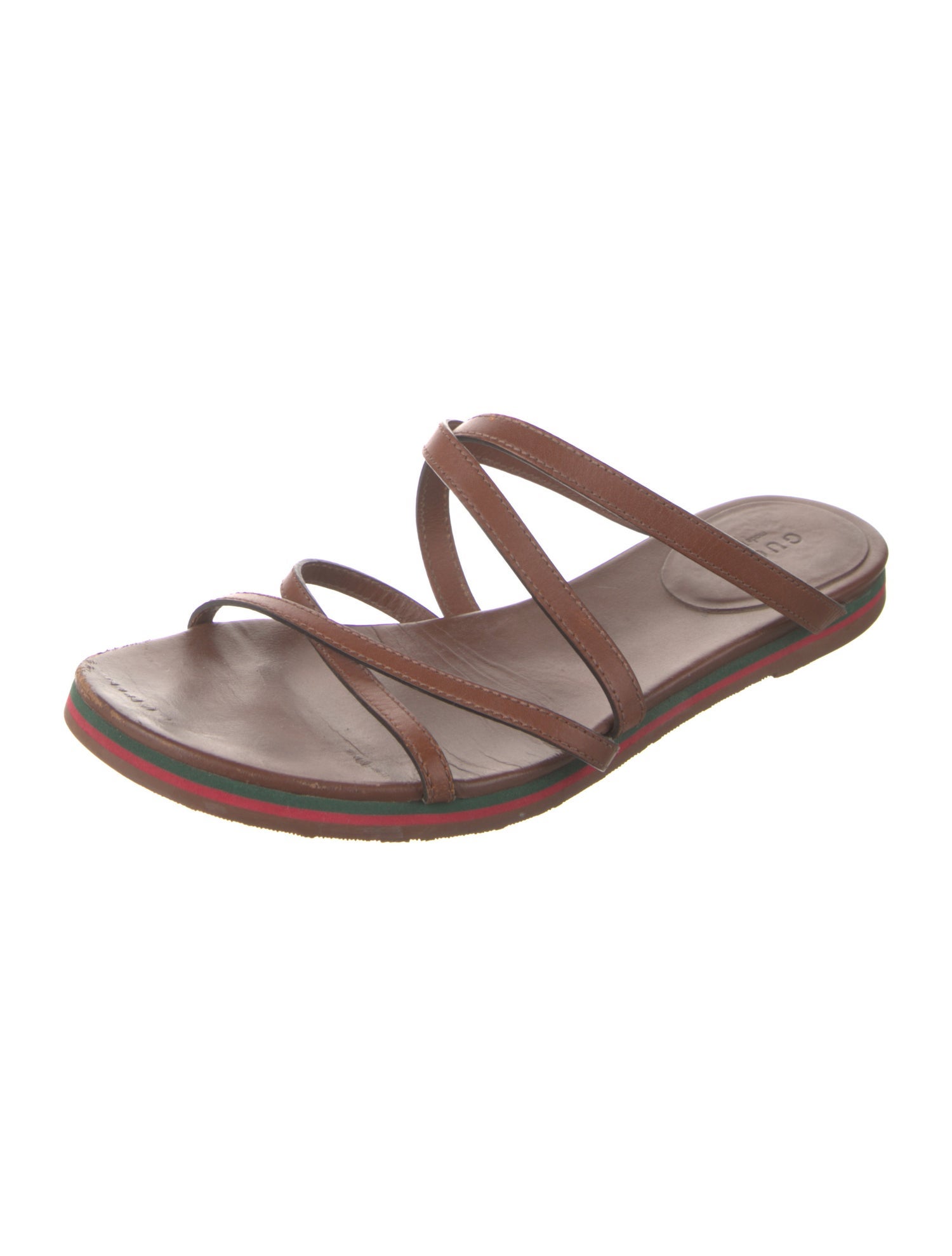 Gucci Web Accent Leather Slides