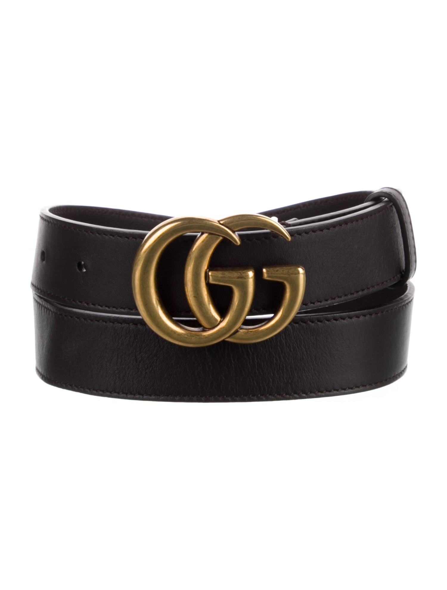 Gucci Double G Logo Leather Belt