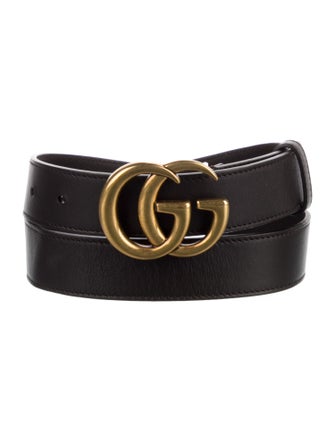 Gucci Double G Logo Leather Belt