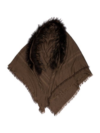 Gucci Gray Fox Striped Shawl