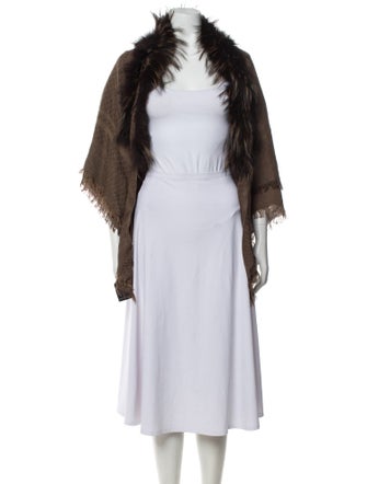 Gucci Gray Fox Striped Shawl