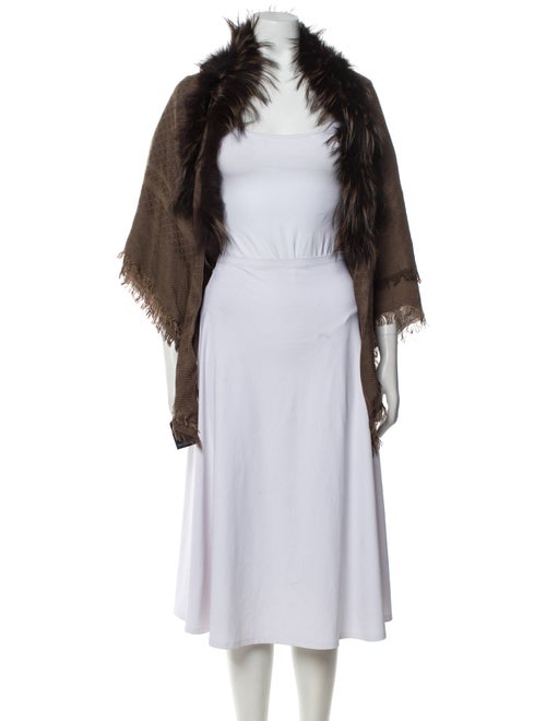 Gucci Gray Fox Striped Shawl