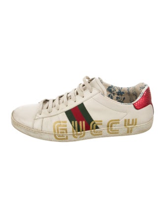 Gucci Web Accent Leather Sneakers