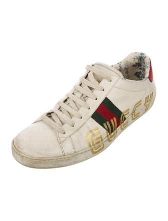 Gucci Web Accent Leather Sneakers