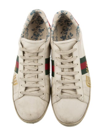 Gucci Web Accent Leather Sneakers