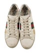 Gucci Web Accent Leather Sneakers