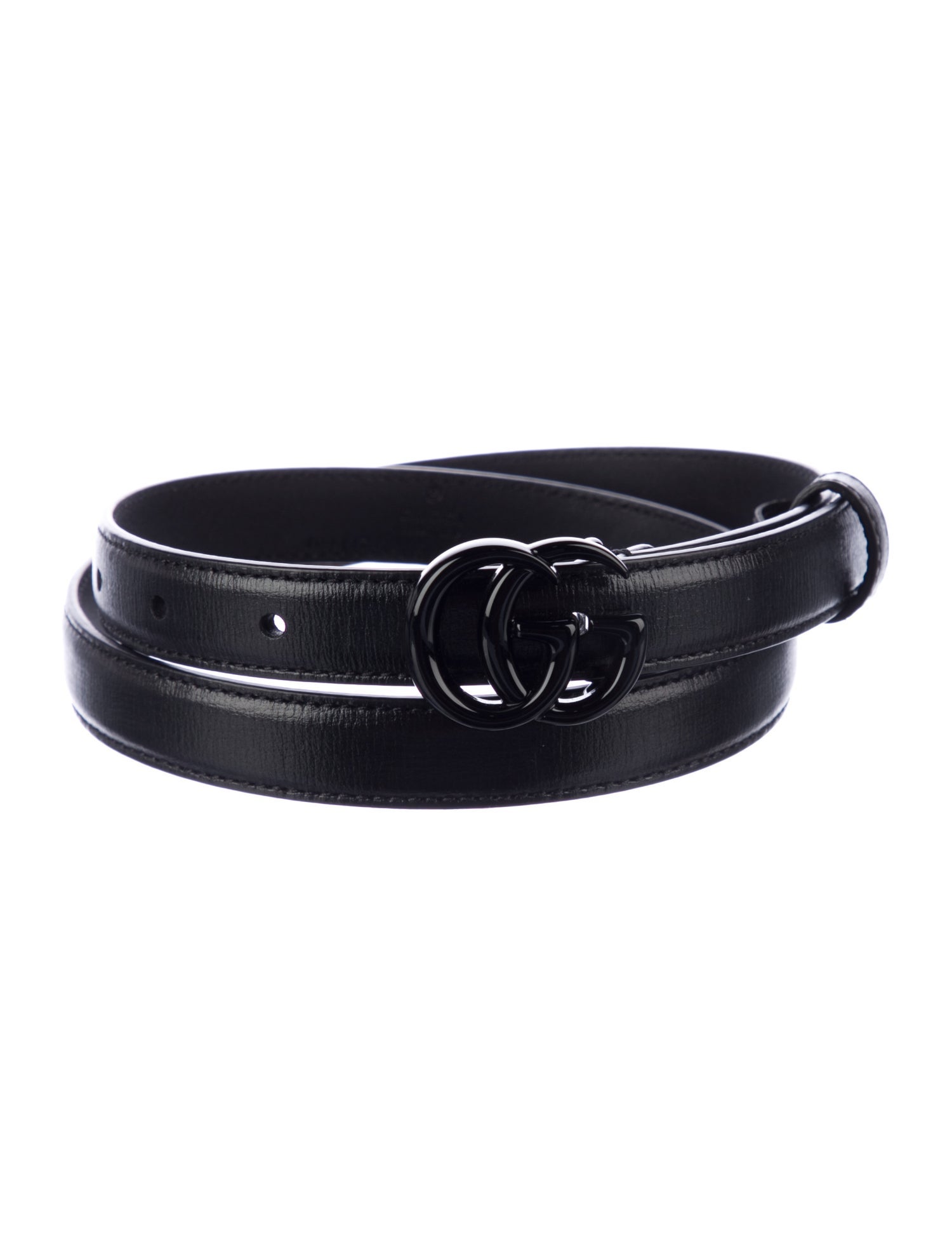 Gucci Double G Logo Skinny Belt