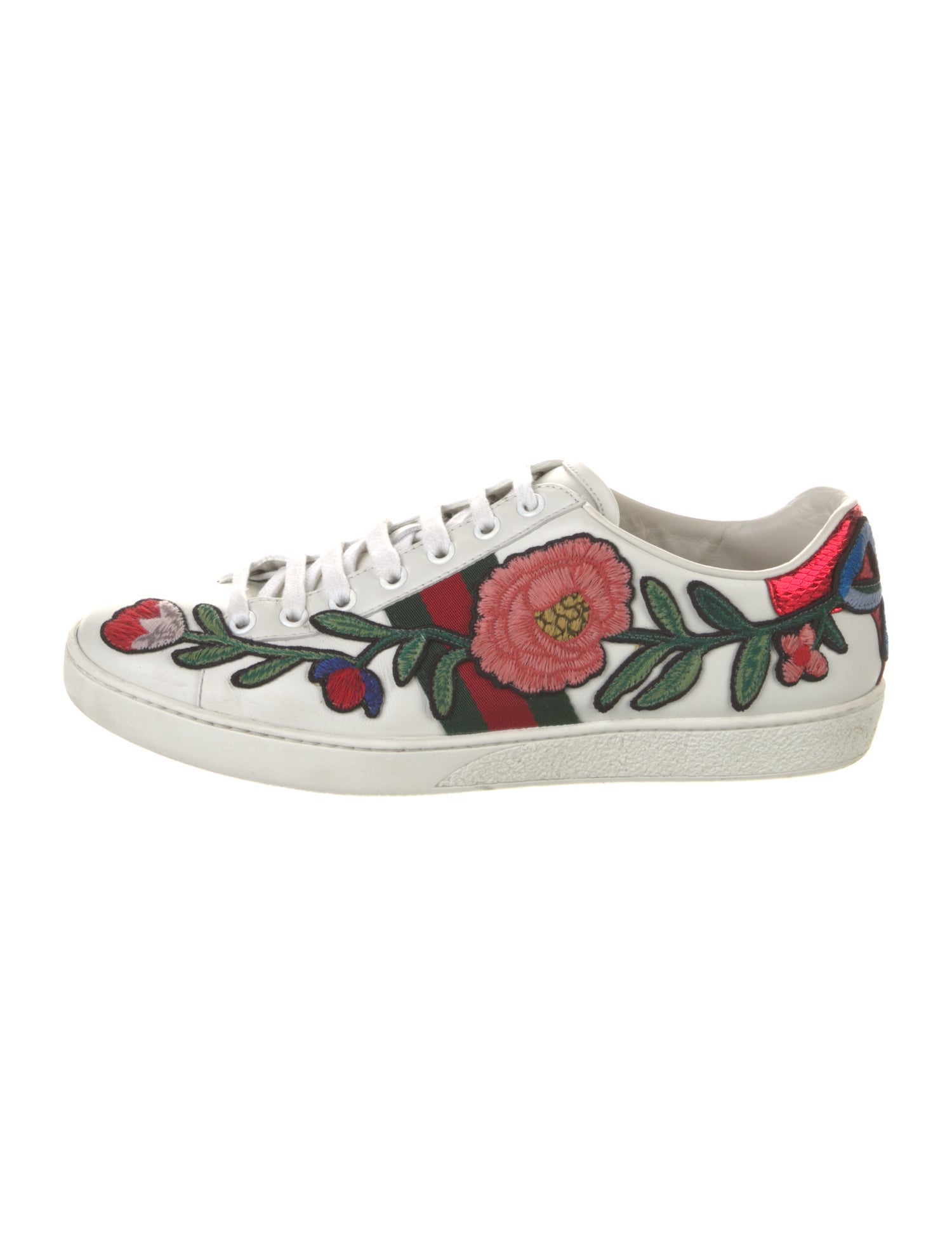 Gucci Web Accent Leather Sneakers w/ Tags