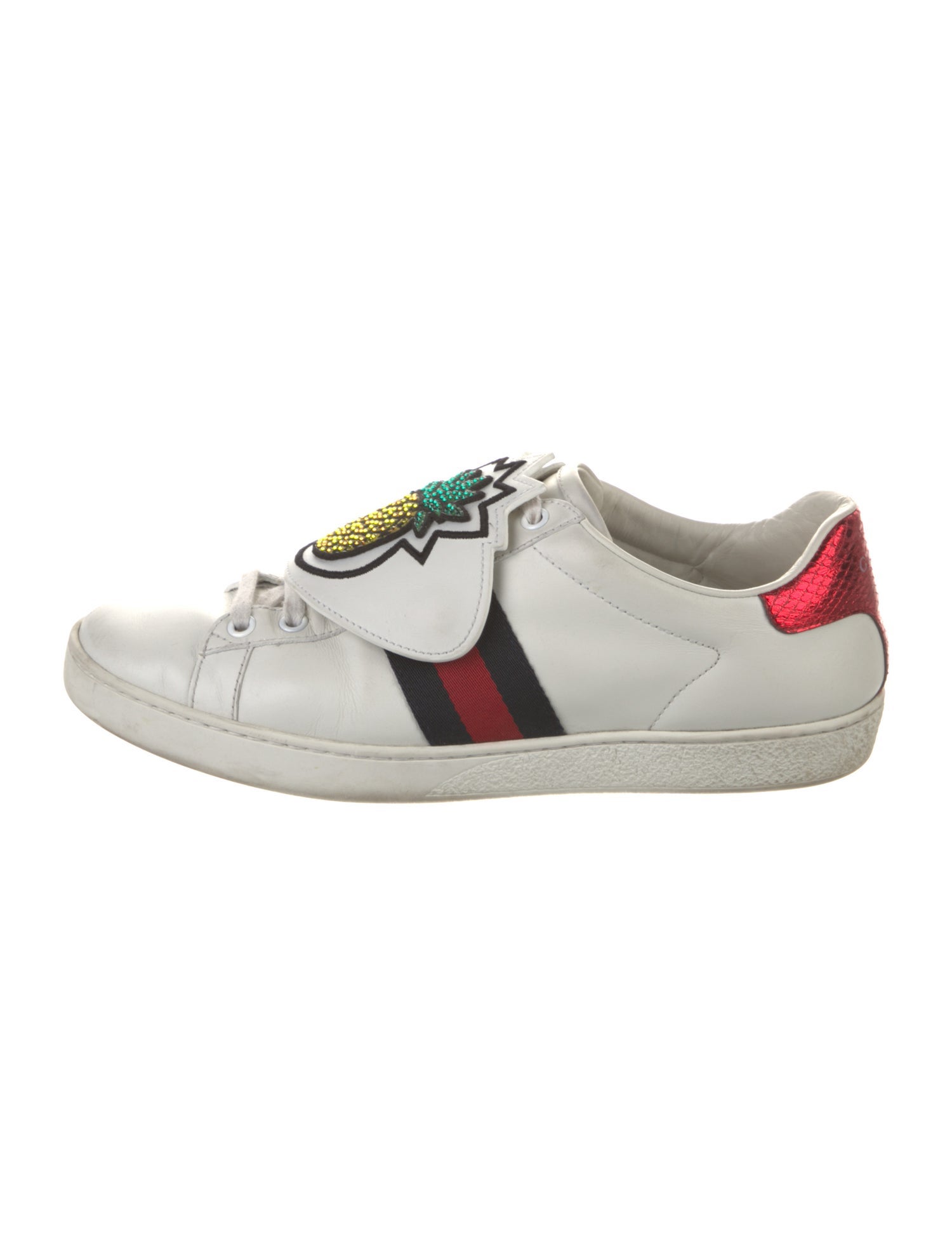 Gucci Sylvie Web Accent Leather Sneakers