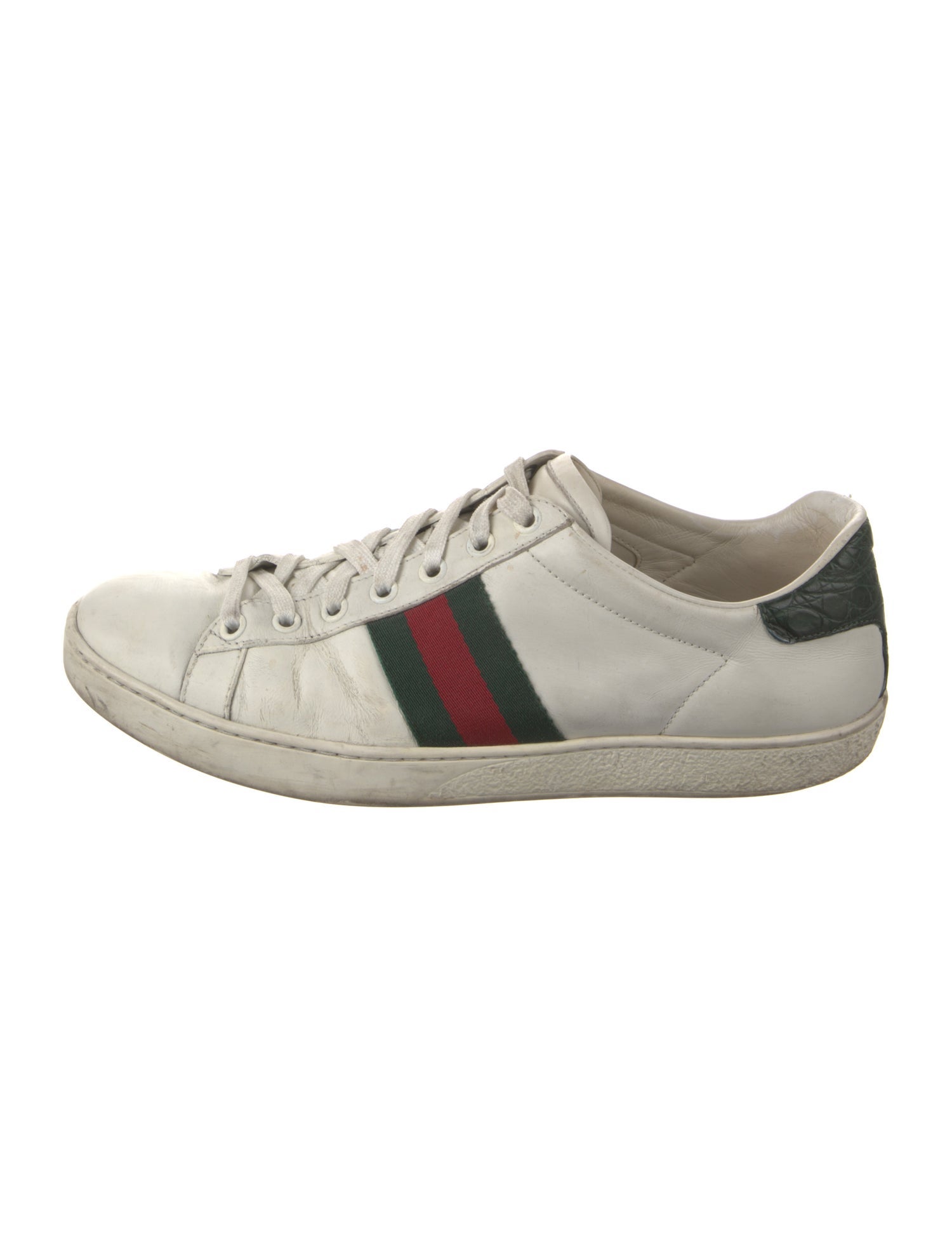 Gucci Web Accent Leather Sneakers