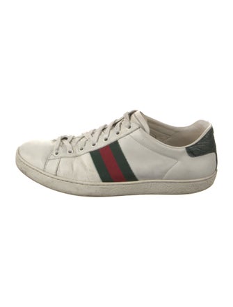 Gucci Web Accent Leather Sneakers