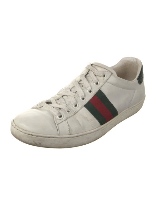 Gucci Web Accent Leather Sneakers