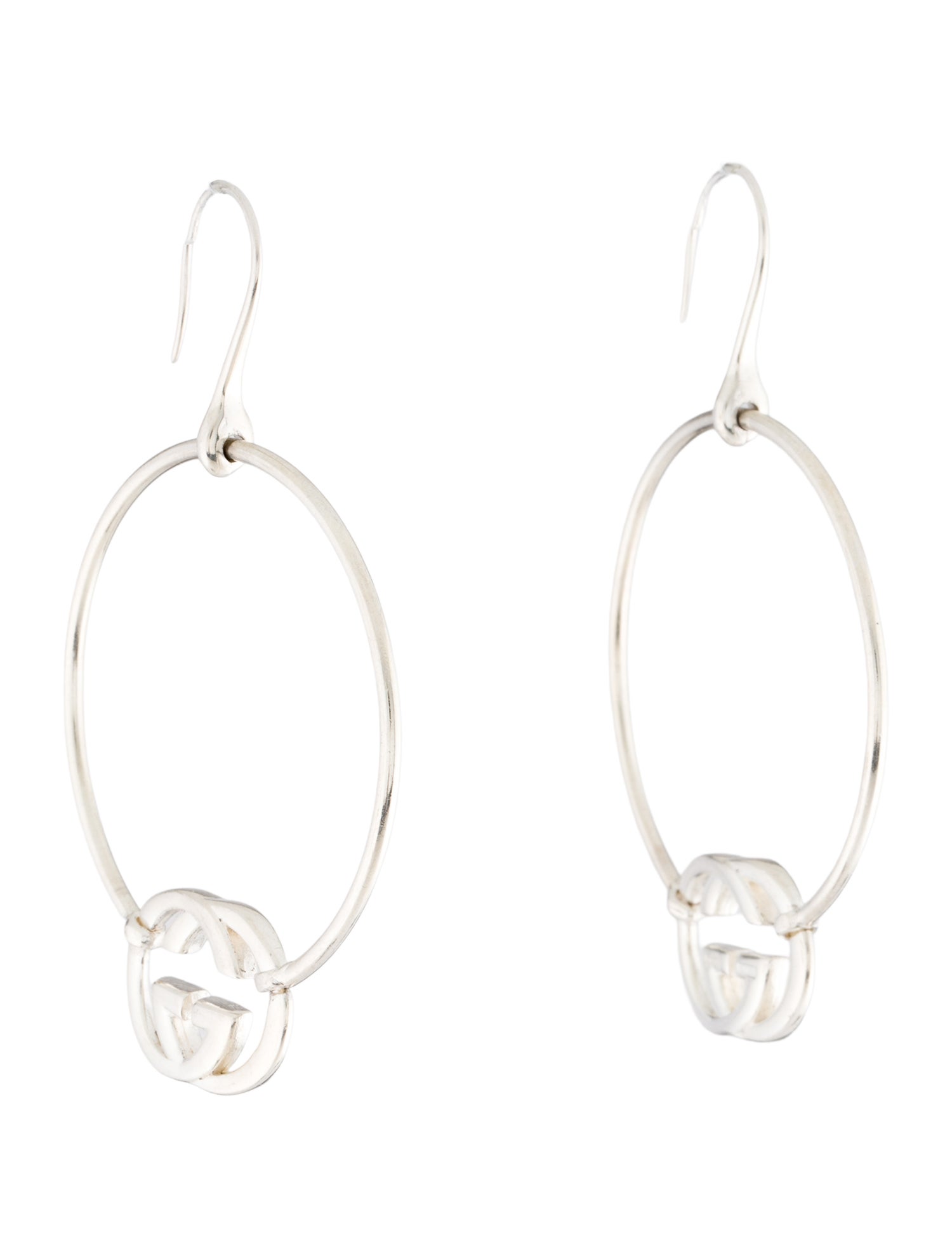 Gucci Britt Interlocking G Logo Hoop Earrings