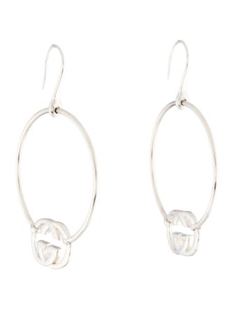 Gucci Britt Interlocking G Logo Hoop Earrings