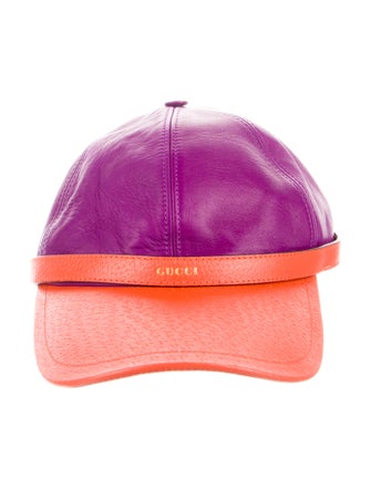Gucci Leather Two-Tone Baseball Cap