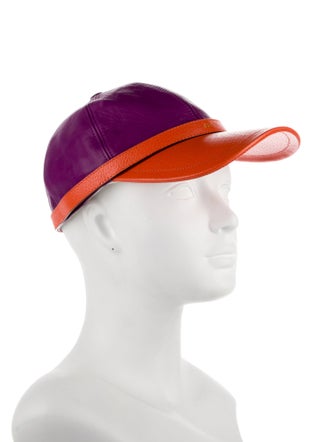 Gucci Leather Two-Tone Baseball Cap