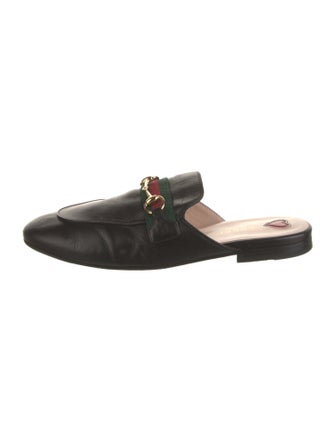 Gucci Princetown Web Accent Mules