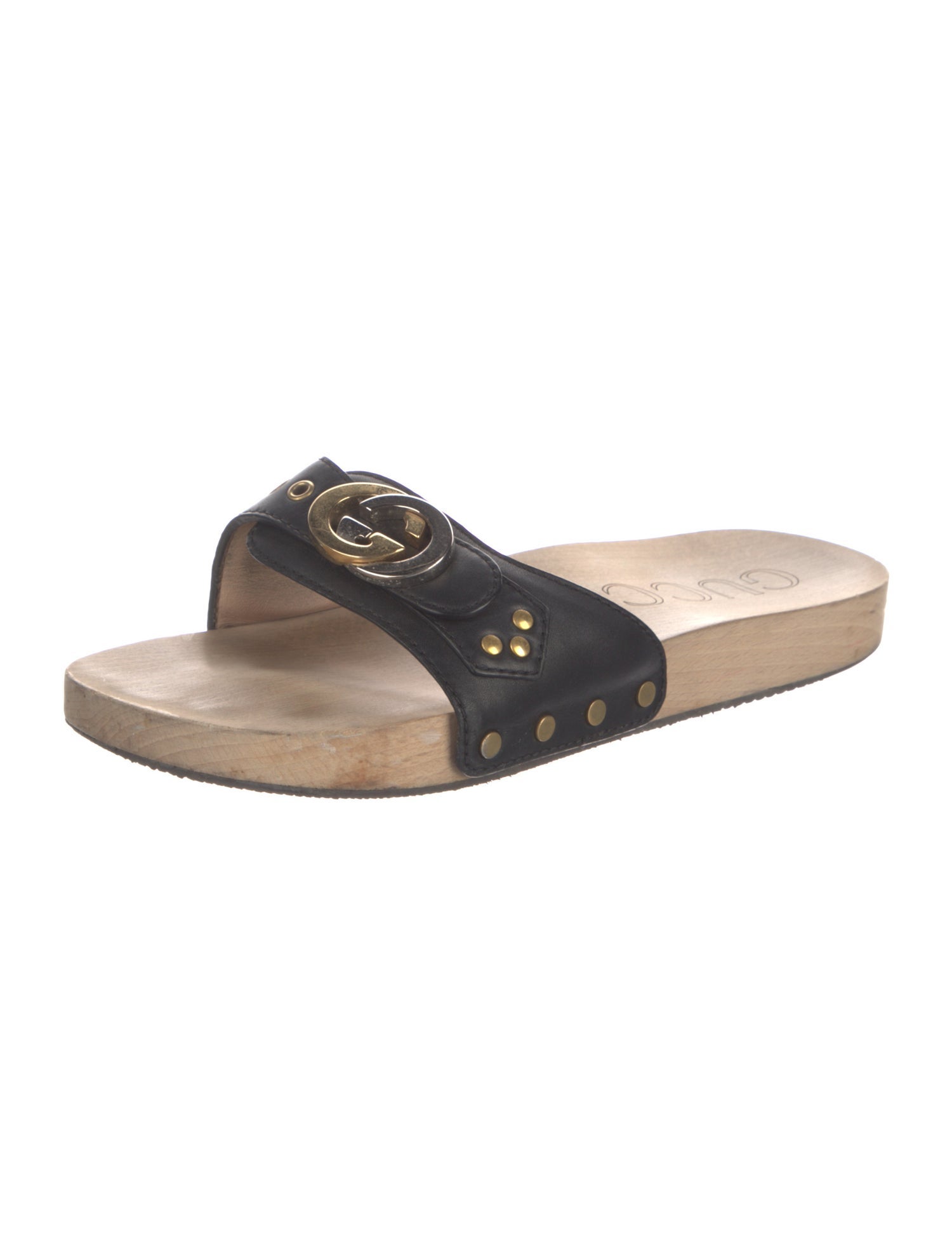 Gucci Interlocking G Logo Leather Slides