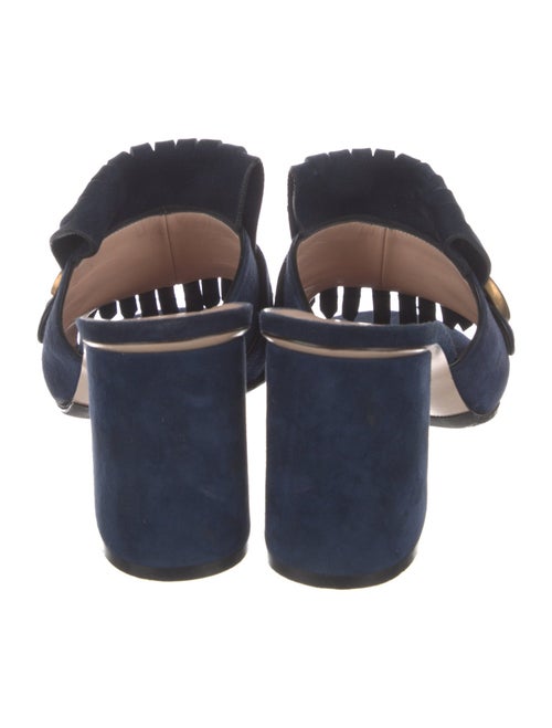 Gucci Double G Logo Suede Slides