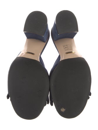 Gucci Double G Logo Suede Slides