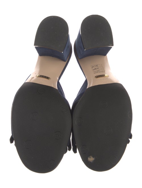 Gucci Double G Logo Suede Slides
