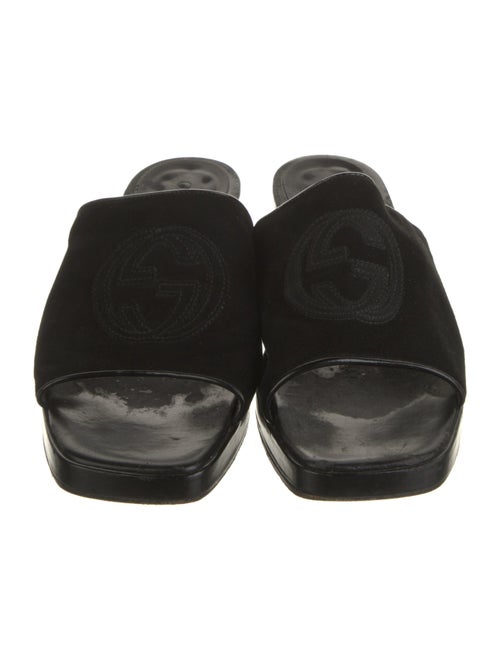 Gucci Double G Logo Suede Slides