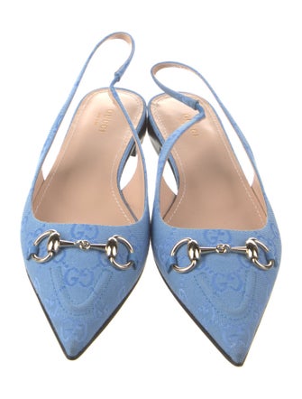 Gucci 2024-2025 GG Canvas Slingback Pumps