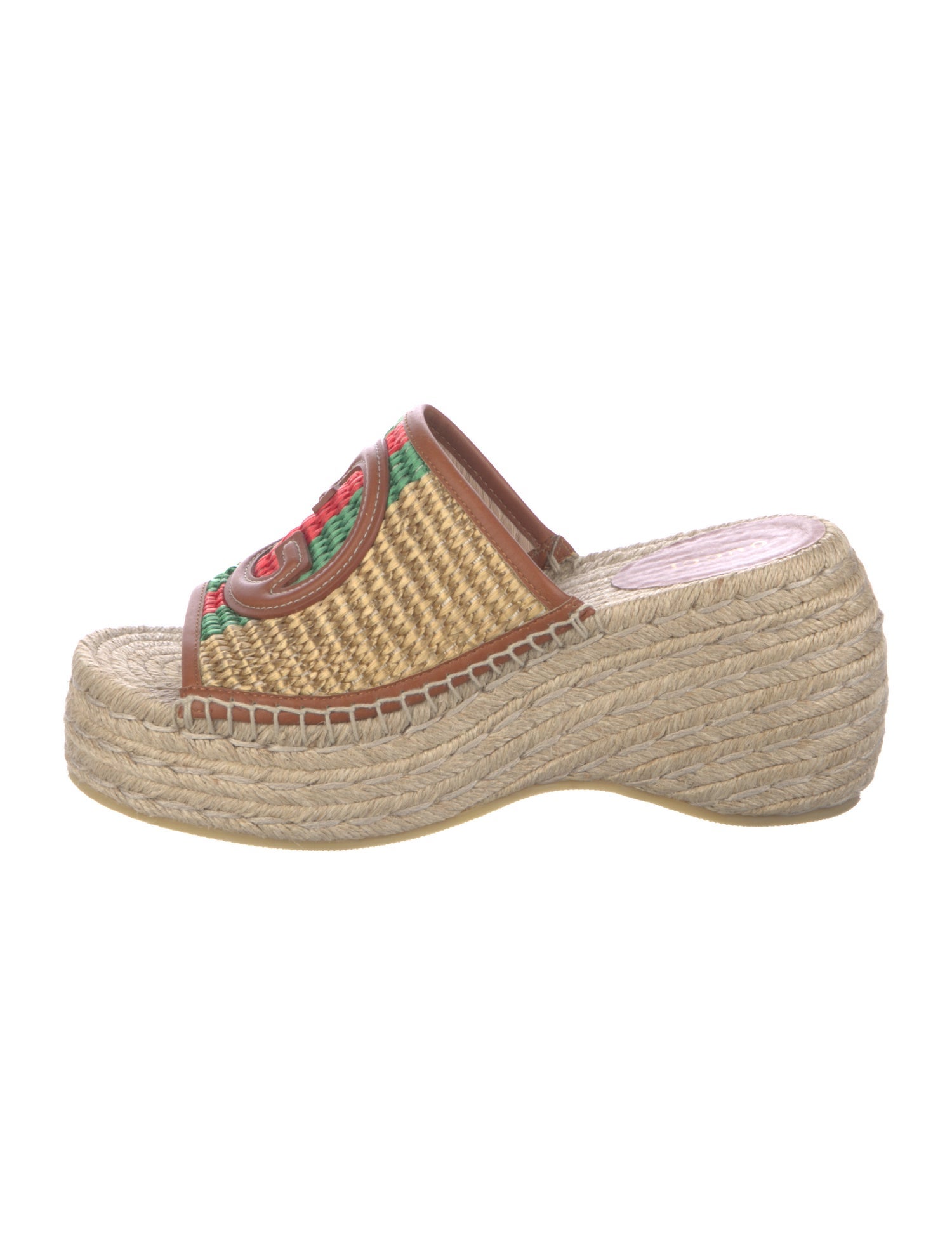 Gucci Web Accent Raffia Espadrilles