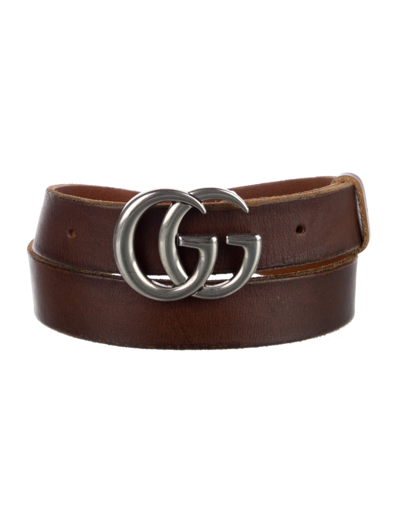 Gucci Double G Logo Leather Belt