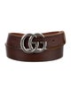Gucci Double G Logo Leather Belt