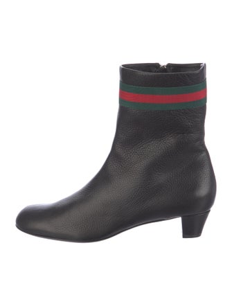 Gucci Web Accent Leather Sock Boots