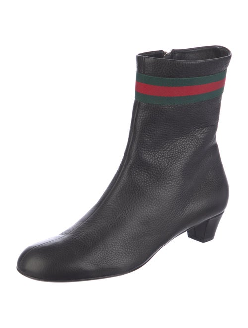 Gucci Web Accent Leather Sock Boots