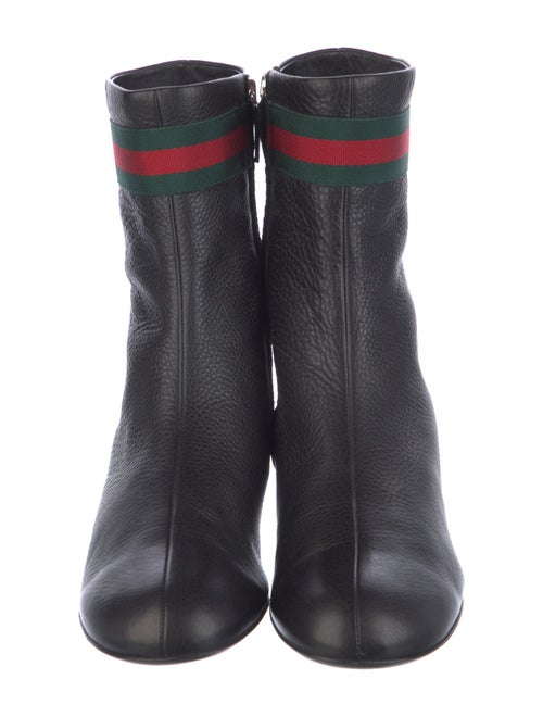 Gucci Web Accent Leather Sock Boots
