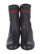 Gucci Web Accent Leather Sock Boots